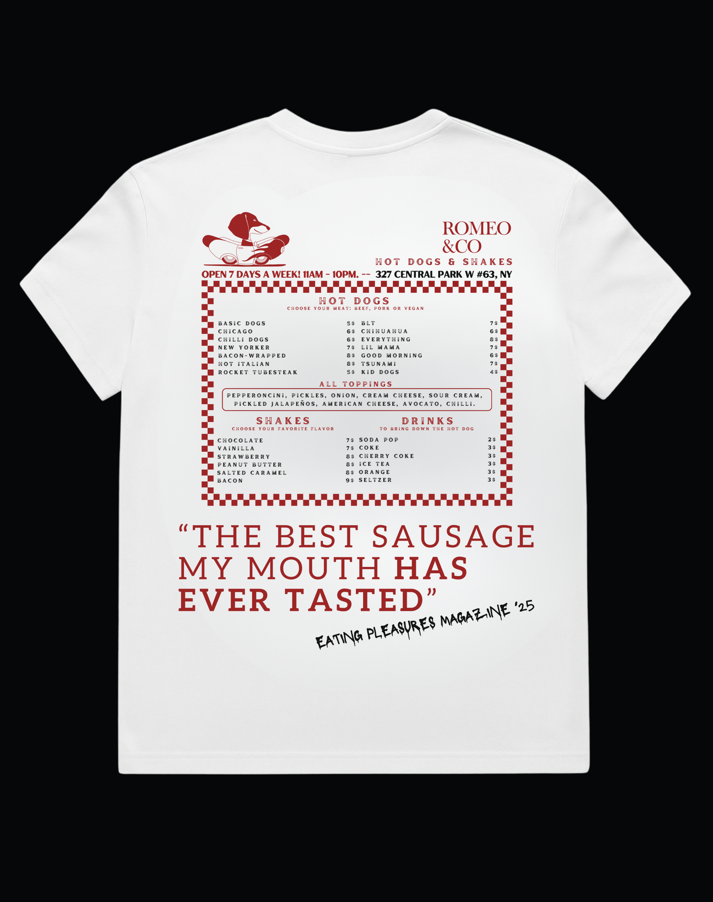 Camiseta "Hotdogs & Shakes"