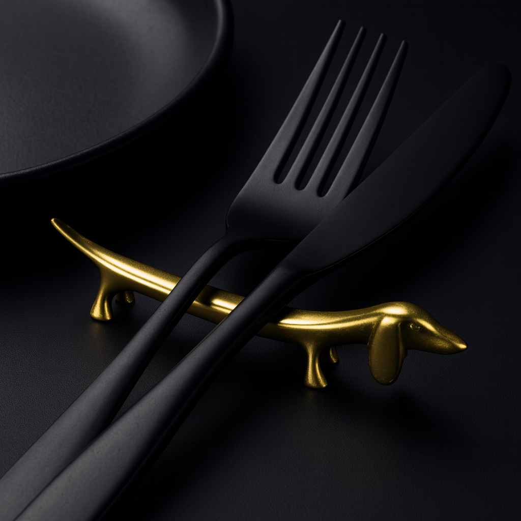 Posa cubiertos perrito salchicha