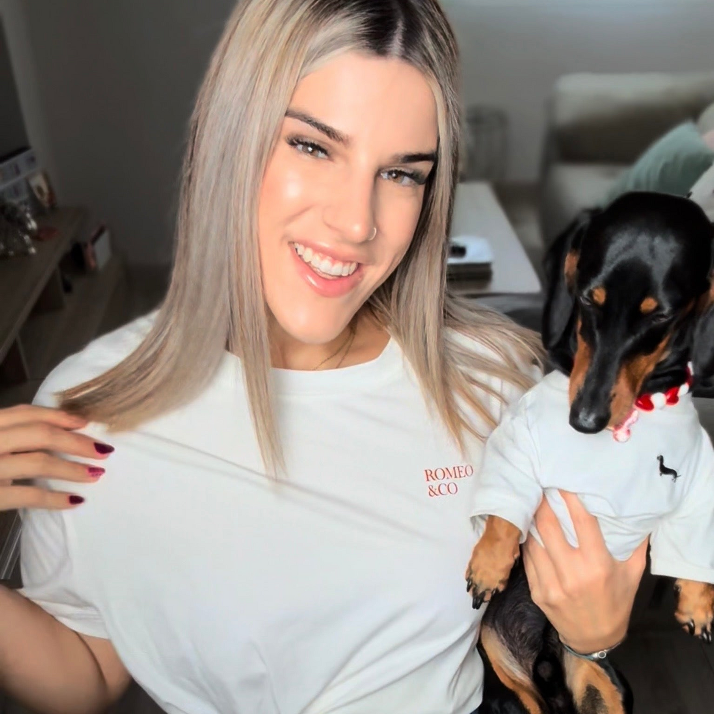 Conjunto Hotdogs & Shakes y perrito bordado — Romeo &Co