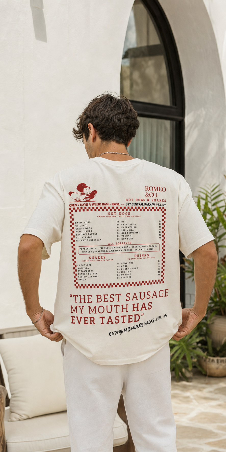 Camiseta Hotdogs & Shakes — Romeo &Co